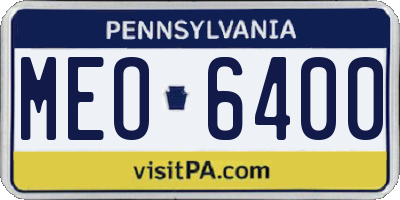 PA license plate MEO6400