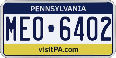 PA license plate MEO6402