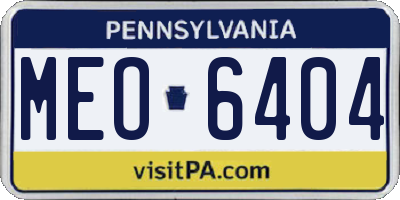 PA license plate MEO6404