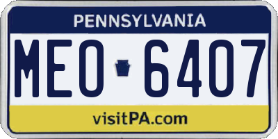 PA license plate MEO6407
