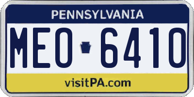 PA license plate MEO6410