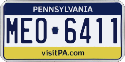 PA license plate MEO6411
