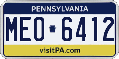 PA license plate MEO6412