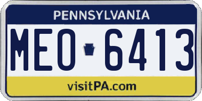 PA license plate MEO6413
