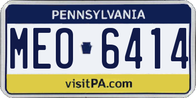 PA license plate MEO6414