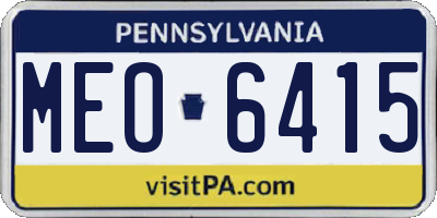 PA license plate MEO6415