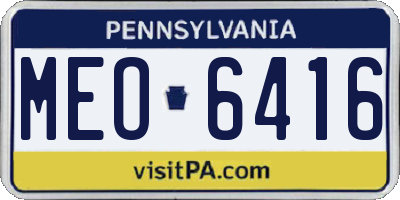 PA license plate MEO6416