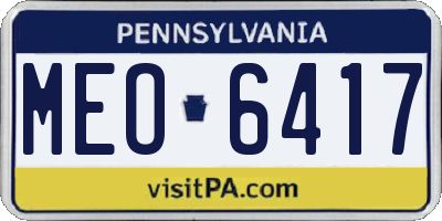PA license plate MEO6417