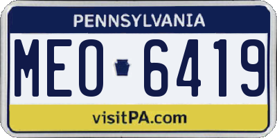 PA license plate MEO6419