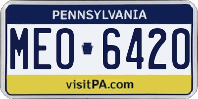 PA license plate MEO6420