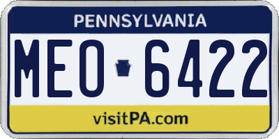 PA license plate MEO6422