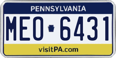 PA license plate MEO6431