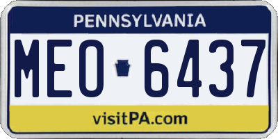 PA license plate MEO6437