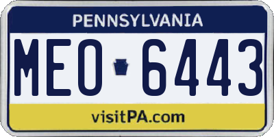 PA license plate MEO6443