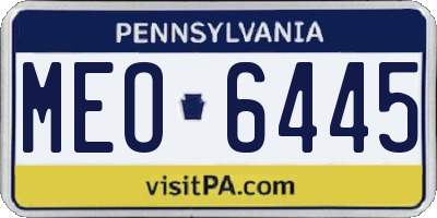 PA license plate MEO6445
