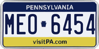 PA license plate MEO6454