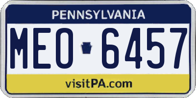 PA license plate MEO6457