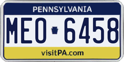 PA license plate MEO6458