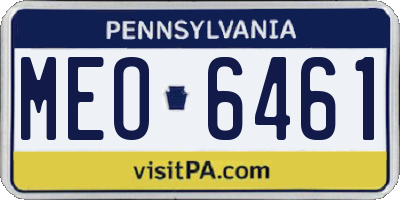 PA license plate MEO6461
