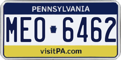PA license plate MEO6462