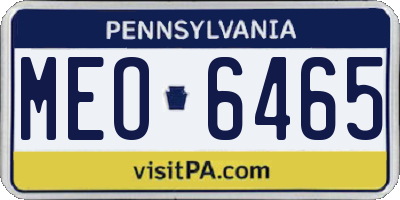 PA license plate MEO6465