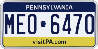 PA license plate MEO6470