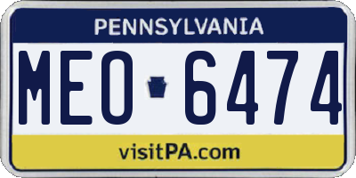 PA license plate MEO6474