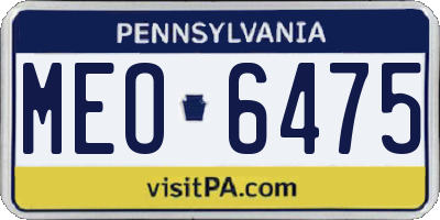 PA license plate MEO6475