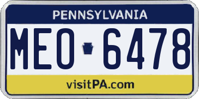 PA license plate MEO6478