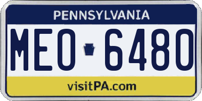 PA license plate MEO6480