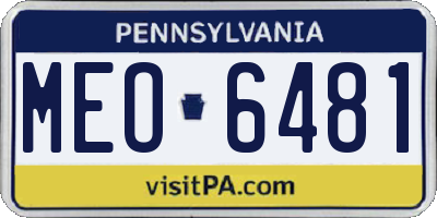 PA license plate MEO6481