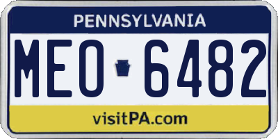 PA license plate MEO6482