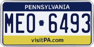 PA license plate MEO6493