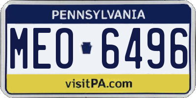 PA license plate MEO6496