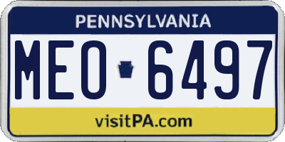 PA license plate MEO6497