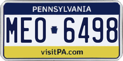 PA license plate MEO6498