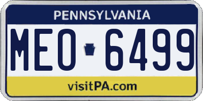 PA license plate MEO6499