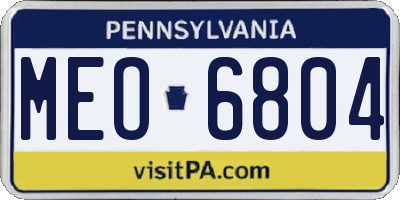 PA license plate MEO6804