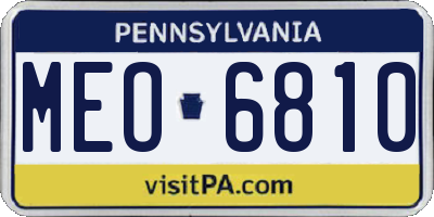 PA license plate MEO6810