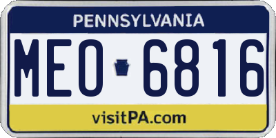 PA license plate MEO6816