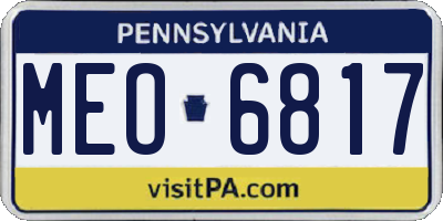 PA license plate MEO6817