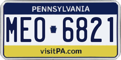 PA license plate MEO6821