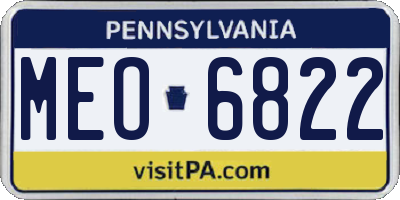 PA license plate MEO6822
