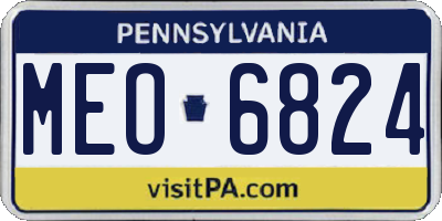 PA license plate MEO6824