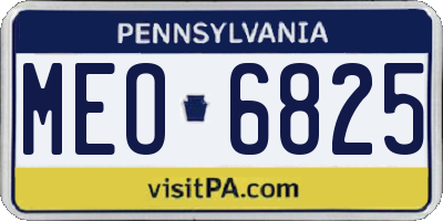 PA license plate MEO6825