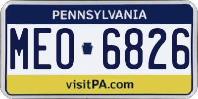 PA license plate MEO6826