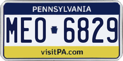 PA license plate MEO6829
