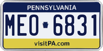 PA license plate MEO6831