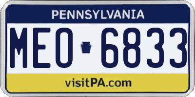 PA license plate MEO6833