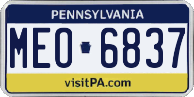 PA license plate MEO6837
